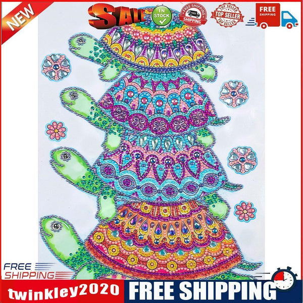 Partial Special Diamond Painting DIY Kit 4 Green Turtles Rhinestone Picture