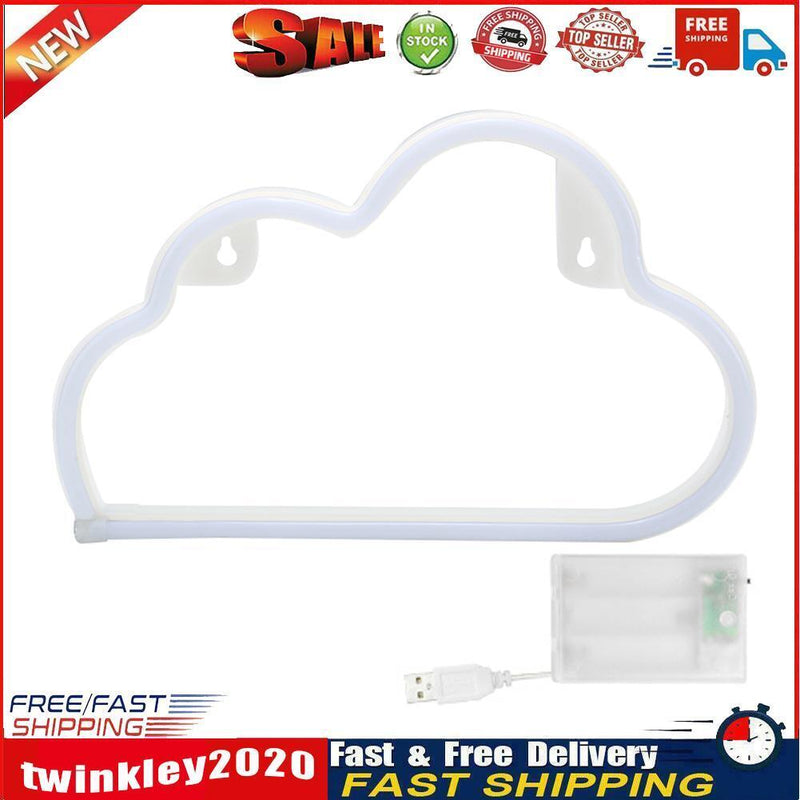Cartoon Cloud Sign Neon Light USB Battery Operated Art Hanging Lamp (Blue) Newly