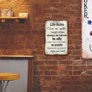 Life Rules Retro Metal Plate Tin Sign Plate Wall Art Decoration Accessories
