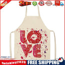 Kitchen Linen Apron LOVE Print Home Restaurant Cooking Baking Bib Oil-proof