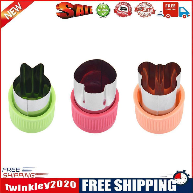 3pcs Star Heart Rabbit Shape Vegetables Cutter Cooking Baking Molds (A)