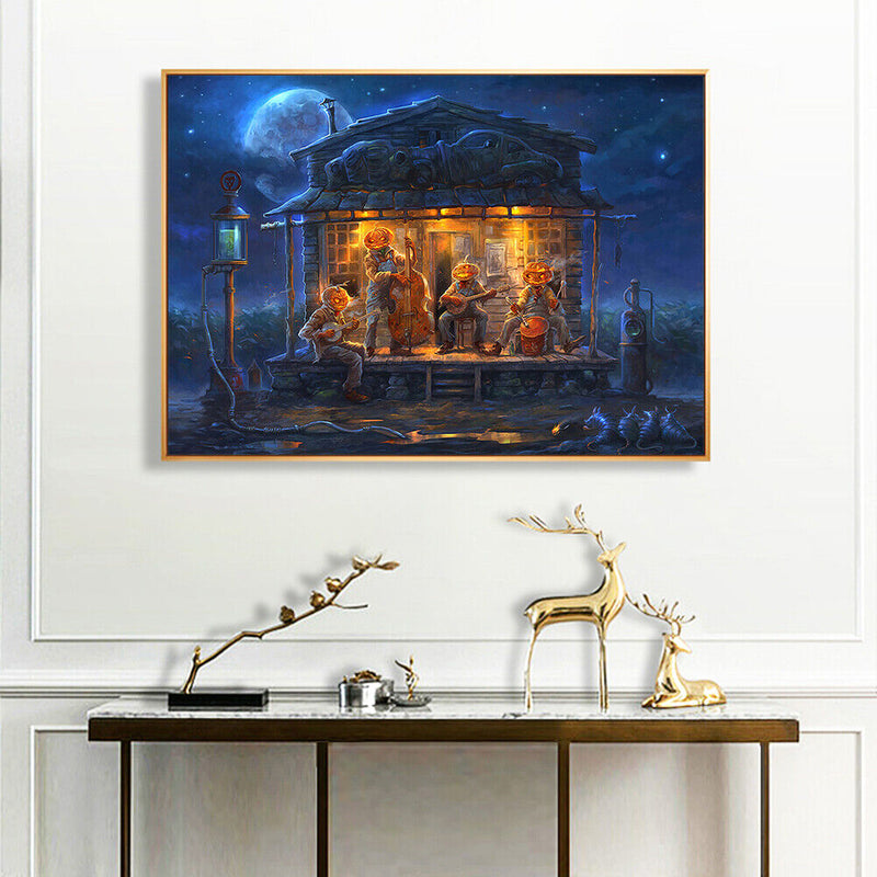 Halloween Pumpkin Canvas Paint By Numbers Oil Hand Painted Drawing Home Decor