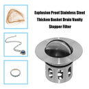 Stainless Steel Thicken Basket Vanity Stopper Basin Drainer Bathroom Plug Bou