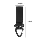 2pcTriangle Backpack Hanging Buckle 360-Degree Rotation D-Shaped Hook Black
