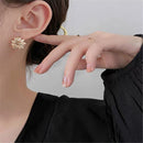 Fashion Party Copper Petal Opal Circle Ear Stud Dangle Earrings Ear Nail