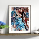 Oil Paint By Numbers Picture DIY Drawing Painting Dancing Couple Paint Decor Art