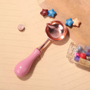 Sealing Stamp Wax Spoon Wood Handle Beads Furnace Stove Pot Craft (Pink) Newly