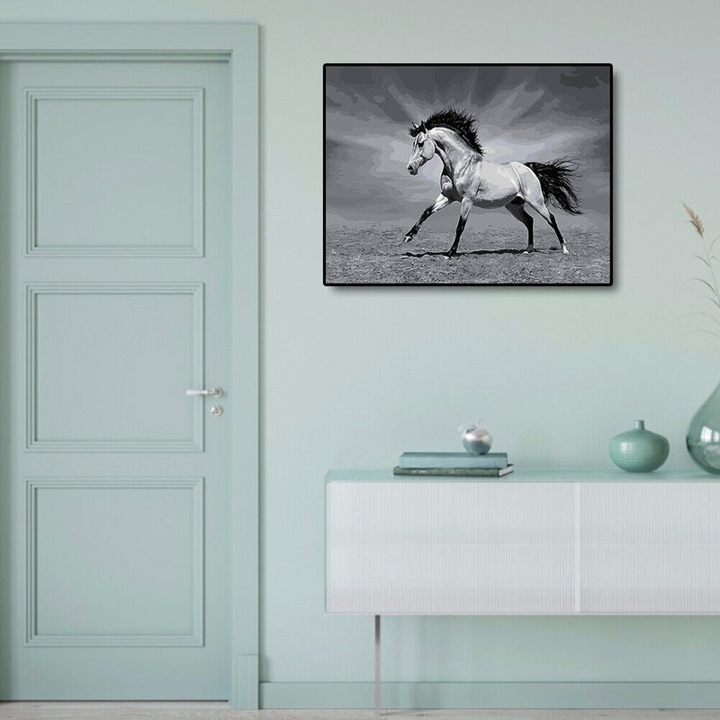 Painting By Numbers DIY Horse Hand Painted Canvas Wall Art Pictures Frameless
