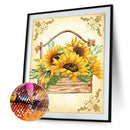 5D DIY Diamond Painting Sunflowers Full Round Drill Mosaic Art Picture Decor