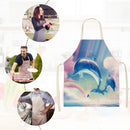 Kitchen Linen Apron Dolphin Diving Painted Dinner Party Cooking Pinafore