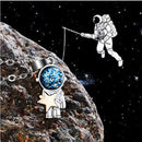 Astronaut Couple Clavicle Necklace Astronaut Pendant Couple Necklace Two-tone