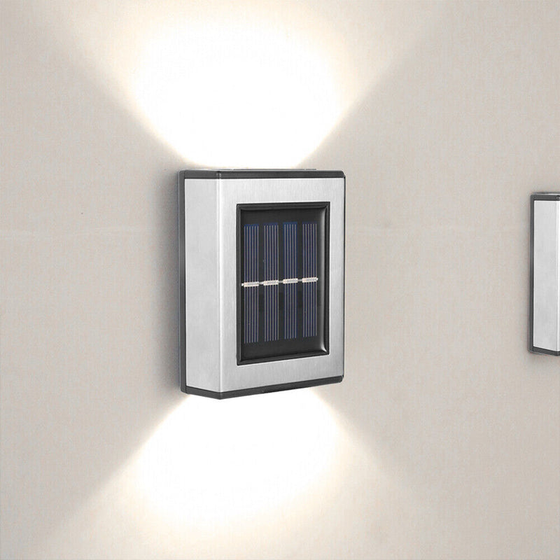 2pcs LED Solar Light Wall-Mounted Waterproof Garden Lamps (White Light)