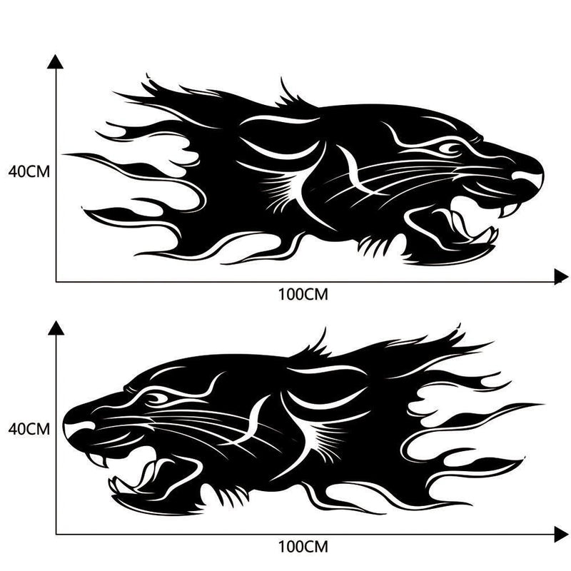 2pcs Lion Totem Decals Car Stickers Personality Auto Side Body Stickers Black