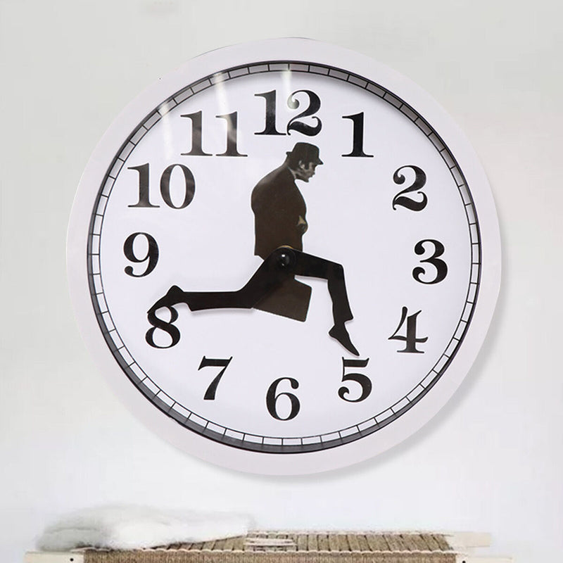 Silly Wall Clocks Non-Ticking Wall Clocks Easy to Install Watch (White)