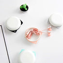 Cat Paw Wired Childs Earphone with Rotate Earphone Case 3.5mm In-ear Earphone