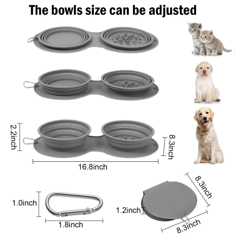 Dog Cat Water Food Bowls Collapsible Pet Bowls Dog Bowls Slow Feeder Bowls