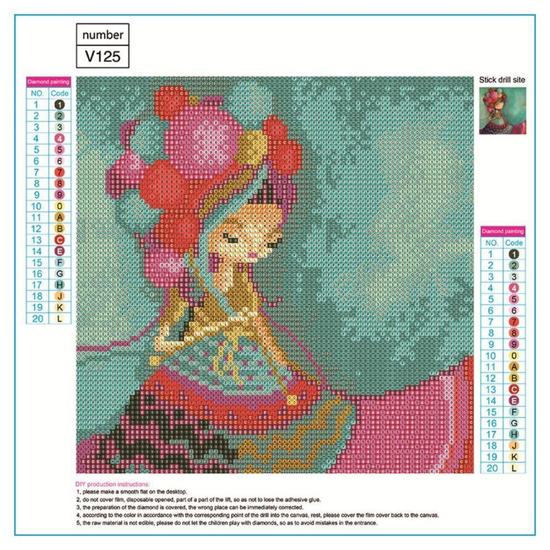 5D DIY Full Drill Diamond Painting Girl Cross Stitch Embroidery Mosaic Kit