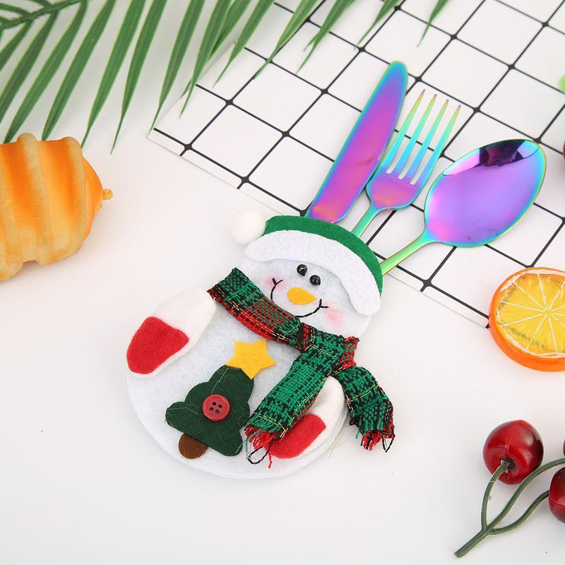 1pc Christmas Snowman Cutlery Bags Dining Table Cutlery(Snowman 1)