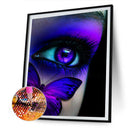 5D DIY Full Drill Round Shape Butterfly Eyes Rhinestone Diamond Drawing for Home