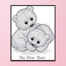 14CT Printed Partial Cross Stitch Handcraft Polar Bear Artwork Wall Decor