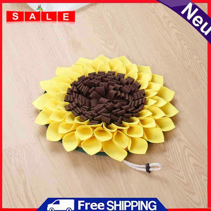 Puppy Sunflower Matte Dog Slow Feeding Bowl Food Dispenser Linden