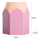 Pen Vase Makeup Brush Holder Stationery Desk Container Office Supply (Pink)