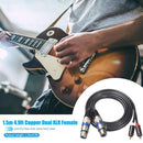 1.5m/4.9ft Dual XLR Female to Dual RCA Male Audio Microphone Cable Adapter