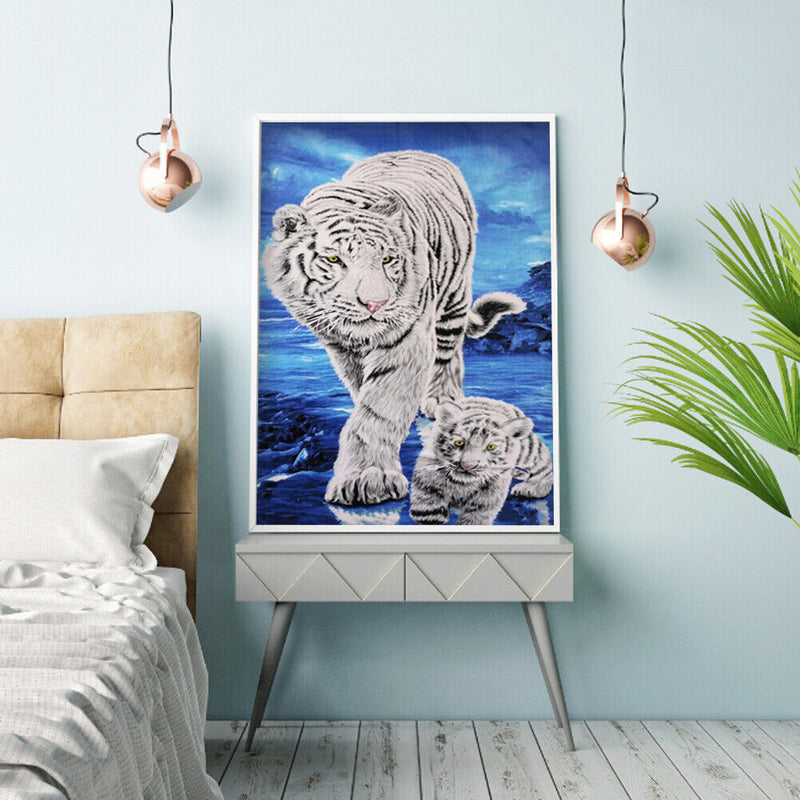 5D Rhinestone Pictures DIY Tigress Full Round Drill Diamond Painting Artwork Kit