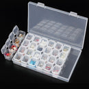 28 Slots Storage Box Nail Art Rhinestone Jewelry Display Case (Clear) Newly