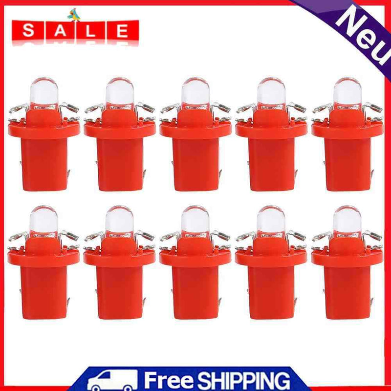 10pcs T5 B8.5D LED Car Light Automotive Dashboard Instrument Cluster Light Bulbs