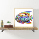 5D DIY Full Round Diamond Painting Color Fish Handmade Embroidery Kits for Gifts