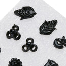 18 Pairs Fashion Plastic Ear Stud Earring Sets Simple Jewelry (Black)
