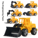 6pcs Children Mini Alloy Engineering Excavator Inertia Sliding Car Set Toys