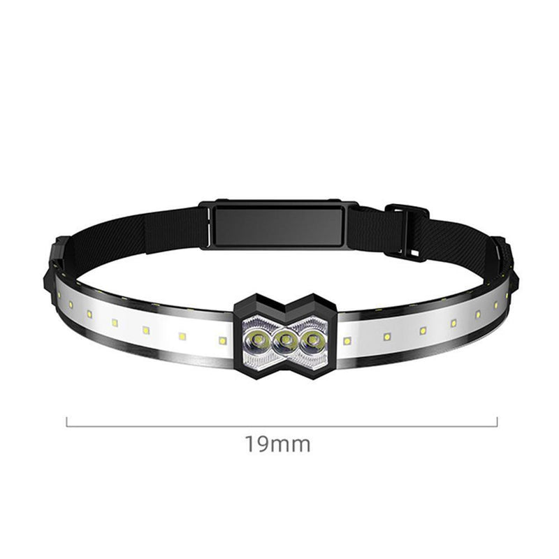 Mini Rechargeable 3LED + COB Headlamp Waterproof Outdoor Fishing Headlight