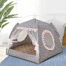 Dog Bed Cat Tent House Mat Puppy Kennel Cushion Pet Pad Supply (Grey M) Newly