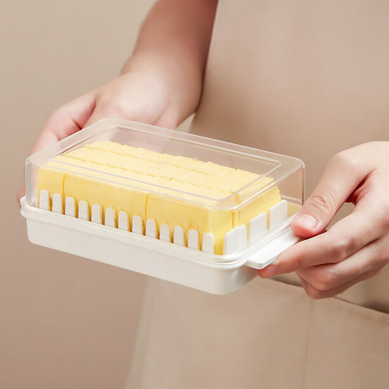 Butter Cutting Storage Box Cheese Slicer Tray w/ Lid Keeper Food Container Newly