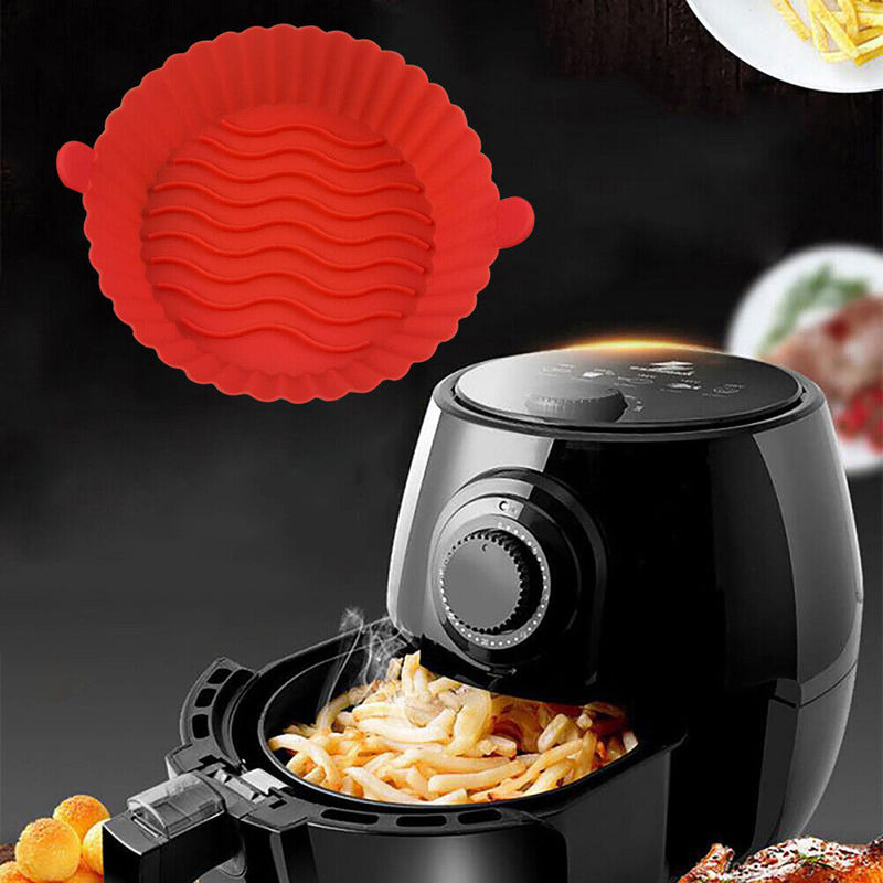 Silicone Air Fryer Liner Non-Stick Fryer Basket Steamers Oil Mat (Red) Newly
