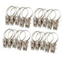 40pcs Stainless Steel Window Shower Curtain Rod Clips Rings Drapery Clips