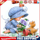 Wall Paste Full Round DIY 5D Girl Flower Cat Drill Diamond Painting Kit