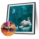 5D Diamond Painting Kit Swan Lake Full Round Drill Rhinestone DIY Wall Arts