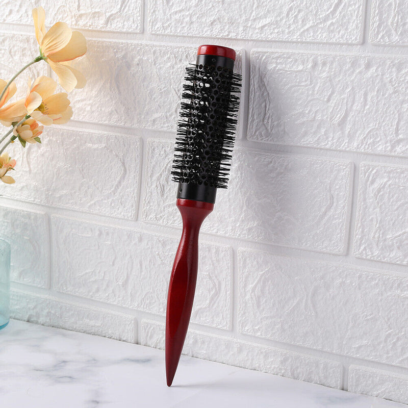 Anti Static Curly Hair Comb Boar Bristle Rolling Round Hair Styling (30mm) Newly