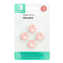 4pcs Cute Cat Paw Thumb Grips for Nintendo Switch Controller (White+Pink)