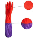 1 Pair Rubber Gloves Waterproof Dishwashing Cleaning Cuff E8N4 Gloves L6X2 P7I3