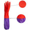 1 Pair Rubber Gloves Waterproof Dishwashing Cleaning Cuff E8N4 Gloves L6X2 P7I3