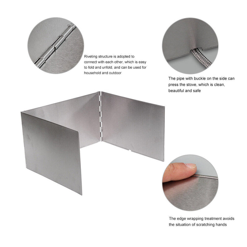 Foldable Gas Stove Wind Shield Outdoor Camping Cooking Windproof Wind Scree