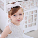 Korean Stripe Bow Knot Baby Hair Band Infant Cute Elastic Headband(Grey)