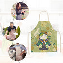 Kitchen Linen Apron Dress up Cat Print Home Restaurant Cooking Baking Bibs