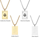 Fashion Ladies Men's K Couple Poker Pendant Card Necklace Spades Titanium Steel