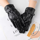 Waterproof Warm PU Leather Gloves Touch Screen Gloves Thicken Full Finger