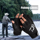 3-Finger Cut Unisex Arrow Fishing Gloves Non-Slip Angling Gloves (Gray) Newly